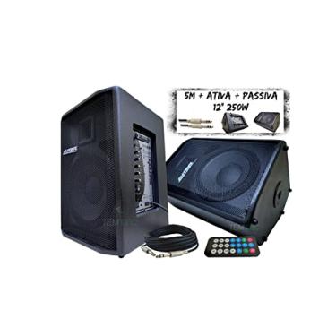 Imagem de KIT CAIXA DE SOM 12" 250W DATREL PORTÁTIL PROFISSIONAL