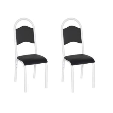 Imagem de Conjunto com 2 Cadeiras para Sala de Jantar Cris Branco/preto