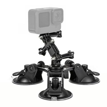 Imagem de CIADAZ Suporte para telefone com ventosa Suporte para ventosa de três pernas com adaptador de câmera esportiva Clipe de telefone e parafuso fixo Compatível com For iPhone GoPro 12/11/10/9/8/7 Insta 36