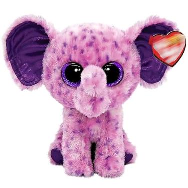 Imagem de Boneco Ty Beanie Boos Pelúcia 16cm Elefante Rosa Eva Baby