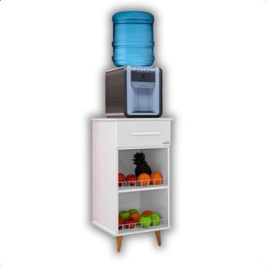 Imagem de Balcão Fruteira Suporte Galão Água Bebedouro Armário Fênix Branco