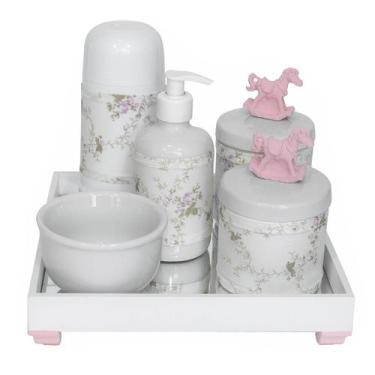 Imagem de Kit Higiene Espelho Completo Porcelanas, Garrafa Pequena E Capa Cavali