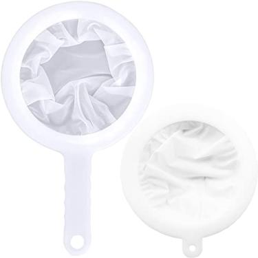 Imagem de Xeahung Coadores e escorredores de plástico, filtro de malha fina, filtros de malha de nylon para cozinha, pequeno coador de malha com alça filtro de alimentos de 200 malhas para chá, coquetéis, suco,