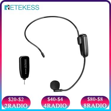 Imagem de Retekess-Microfone sem fio montado na cabeça  transmissor com receptor  alto-falante amplificador de