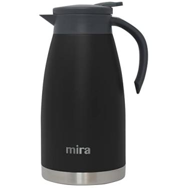 Imagem de Garrafa térmica de aço inoxidável MIRA, garrafa térmica de café com isolamento a vácuo de parede dupla, dispensador de chá, água e café, 1,5 litro, preta