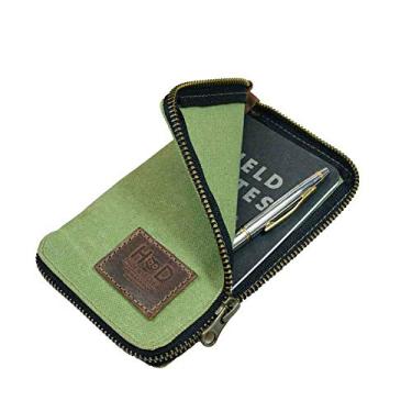 Imagem de Hide & Drink, Capa de diário com zíper para caderno Moleskine, bolso (8,9 x 14 cm), caderno não incluído, capa Cahier, feita à mão inclui garantia de 101 anos: lona encerada