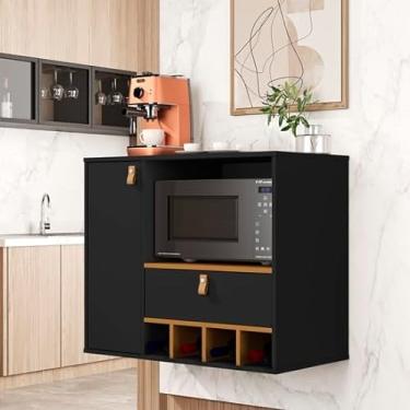 Imagem de JM Casa dos Móveis, Armário Suspenso Planejado Malta cor Preto/Nature - JM Casa dos Móveis