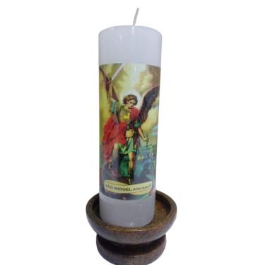 Imagem de Vela 7 dias 260g são miguel arcanjo kit com 10