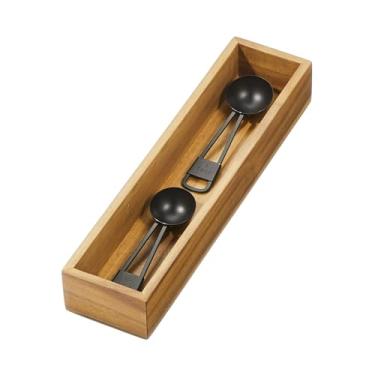 Imagem de Organizador de gaveta pequeno de madeira de acácia iDesign – Organizador e armazenamento de gaveta de cozinha – natural