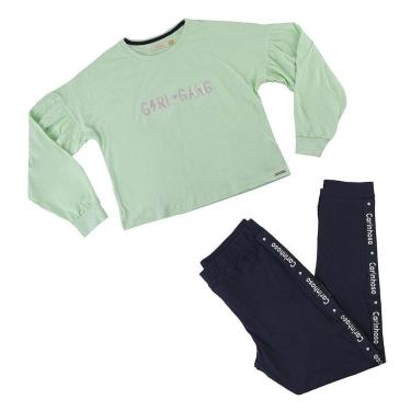 Imagem de Conjunto Infantil Feminino Carinhoso Verde Neon - 100009-Feminino