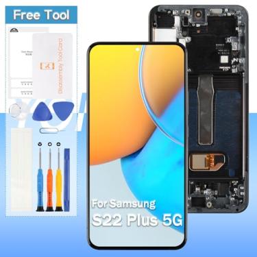 Imagem de Tela OLED para Samsung Galaxy S22 Plus 5G de substituição SM-G906U, SM-G906A, SM-G906W 16.8 cm LCD Display Touch Digitizer Assembly com ferramentas | Versão EUA | Preto com moldura