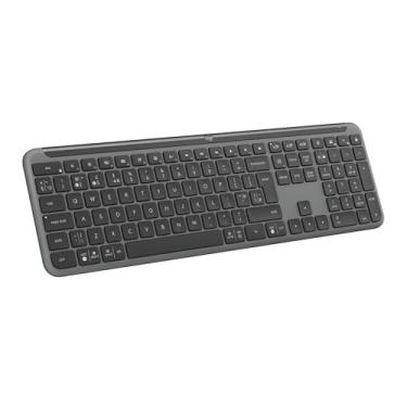 Imagem de Teclado sem fio Logitech Signature Slim K950 Com Easy-Switch para até 3 dispositivos, Digitação Silenciosa, Conexão Bluetooth ou Receptor USB Logi Bolt Incluso e Layout US INTL - Grafite