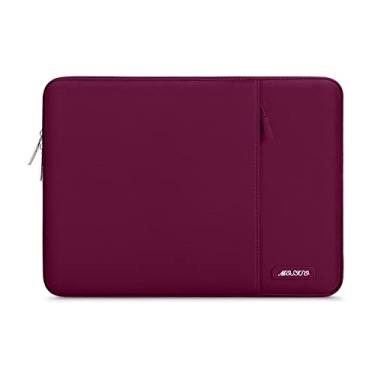 Imagem de Capa MOSISO para laptop de 13 a 13,3 polegadas, compatível com MacBook Air/Pro 13”/Pro 14”, notebook HP, Dell, ASUS, Lenovo, bolsa vertical de poliéster com bolso, vinho