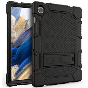 Imagem de Rantice Capa para Galaxy Tab A8 10,5 com suporte, capa híbrida resistente à prova de choque para tablet Samsung A8 de 10,5 polegadas (SM-X200/X205/X207), preta