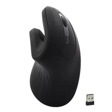 Imagem de Mouse ergonômico, mouse vertical sem fio – mouse óptico vertical de 2,4 GHz, design de aderência confortável para reduzir a tensão muscular, mouse sem fio com botões para laptop, desktop, PC, MacBook