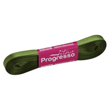 Imagem de  Fita de Cetim Progresso Face Simples, 10m, 7mm, Verde Militar - CF001.249