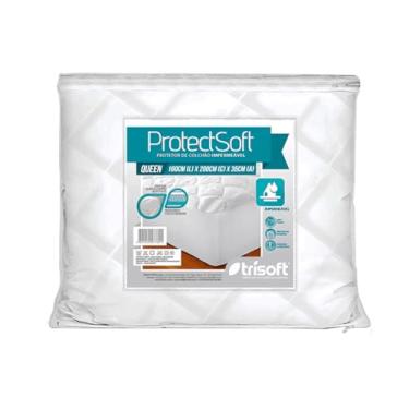 Imagem de Capa de Colção Queen Impermeável Protetor Antialérgico Silencioso Macio Branco Com Elástico Hipoalergênico - Não Aquece (Queen)