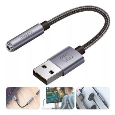 Imagem de Placa De Som Adaptador Usb P2 Fone Microfone Pc Notebook - Hrebos