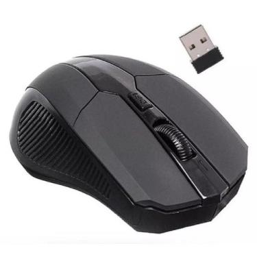Imagem de Mouse Sem Fio 1600 Dpi Rf 2,4ghz Ergonômico Usb  - knup, PRETO