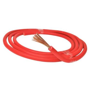 Imagem de 7 Metros Cabo Emborrachado Vermelho Flexível 1 x 6,00mm Para Som Autom