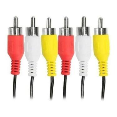 Imagem de Cabo Audio Video 1,5m Av 3 Rca 1,5 Metros Tv Dvd Game Som - Mixmercado