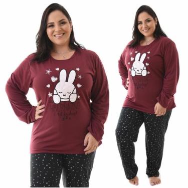 Imagem de Pijama Feminino Plus Size Longo Inverno Frio Blusa e Calça - Prikéta P