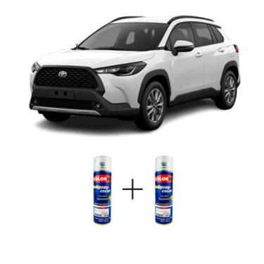Imagem de Tinta Spray Automotiva Branco Polar - 040 Toyota 300ml + Spray Verniz 