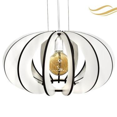 Imagem de Luminária Teto Madeira Bivolt E27 Sala Mesa Ilha Cozinha Balcão Londre