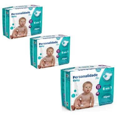 Imagem de Kit C3 Fralda Infantil Baby Plus M C72 - Personalidade - Eurofral - Pe