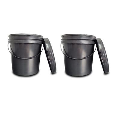 Imagem de Kit 2 Baldes Baldinhos 3,6 Litros Recipiente Tampa Lacre Alça - Amante