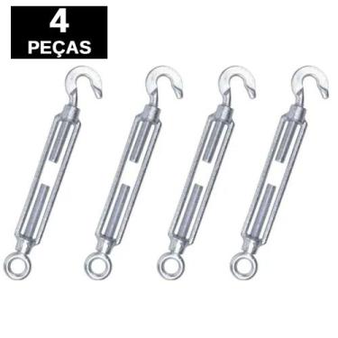 Imagem de Kit 4 Esticador para Cabos de Aço Cordoalhas Cerca Esticar Tensionar 3