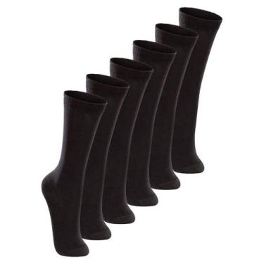 Imagem de Kit 6 Pares de Meias 3/4 Infantil Lupo 2670-047, Preto, 30-36