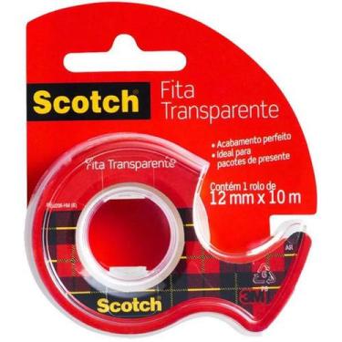 Imagem de Fita Adesiva Transparente 12MM X 10M 3M SCOTCH C/ Dispenser