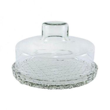 Imagem de Queijeira de vidro decorado 20 cm com base plana - MISTRAL/CAROLINA LI