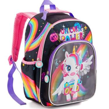 Imagem de Mochila Escolar Bolsa Feminina Unicornios Meninas Passeio - Denlex
