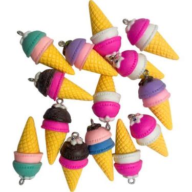Imagem de Pingente sorvete casquinha monte crie bijuterias divertidas pulseiras 