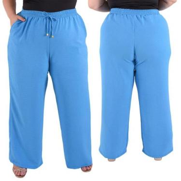 Imagem de Calça Pantalona Plus SIze Feminina Cintura Alta Dunas Tendencia - Lori