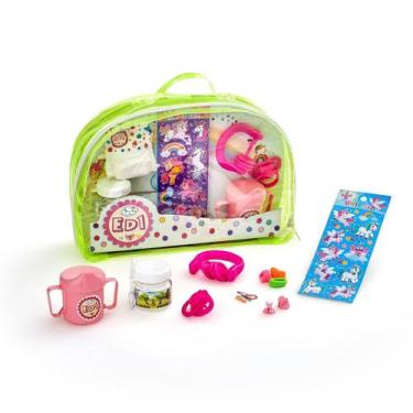 Imagem de Kit Passeio Acessórios para Boneca Fralda Chocalho Bolsa Infantil -001