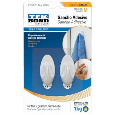 Imagem de Gancho Adesivo Âmbar M Tek Bond, Branco