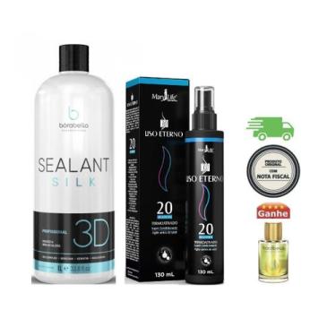 Imagem de Kit Selagem 1l 3d + Protetor Termico Elimina o Frizz 130ml - BORABELLA
