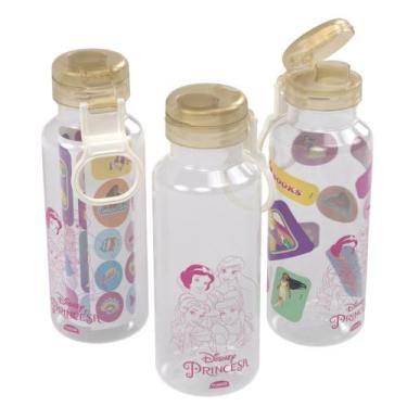 Imagem de Garrafa infantil Fun Princesas com adesivos 600ml Plasutil ref. 16688