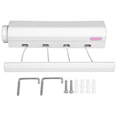 Imagem de Varal Retrátil, Varal de Secagem de Roupas para Serviço Pesado Varal Retrátil Organização de Lavanderia Interna Rack de Secagem Montado na Parede para Suprimentos Internos e