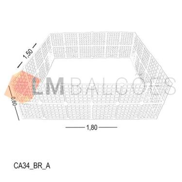 Imagem de Cercadinho Aramado Branco Para Pet - 1,80 X 0,60 X 1,50m - LM Balcoes