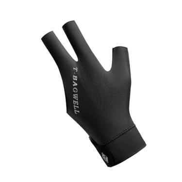 Imagem de simhoa Luva de sinuca para mão esquerda com três dedos, ideal para jogos em ambientes fechados, Preto