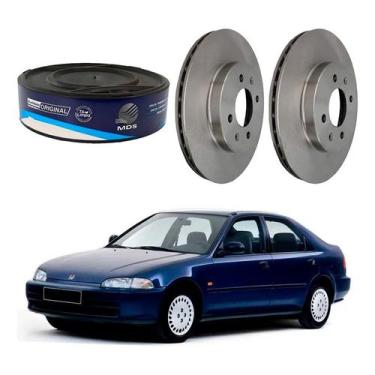 Imagem de Par Disco Freio Dianteiro Honda Civic 1.5 1991 A 1996 - MDS
