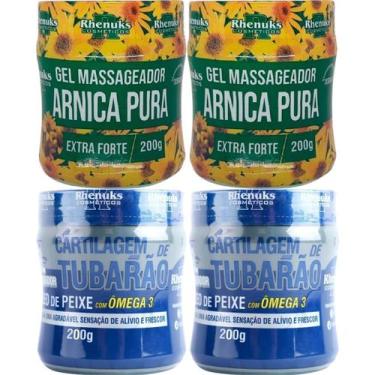 Imagem de Kit 2 Gel Arnica Pura + 2 Gel Cartilagem de Tubarão Ômega 3 - Rhenuks
