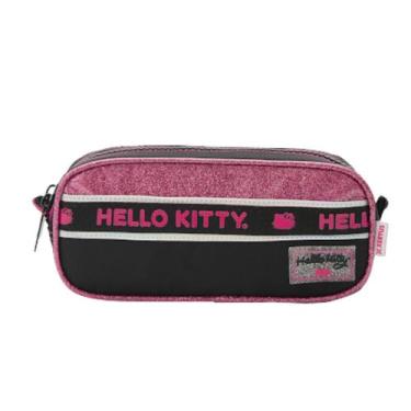 Imagem de Estojo Duplo Escolar Hello Kitty Meninas Xeryus, Preto ref 14333