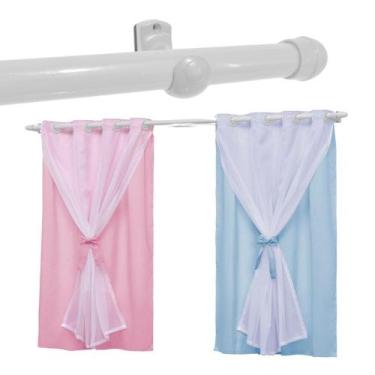 Imagem de Cortina Para Janela Infantil Voal 2,20x1,30 com Varão Teen - ENTROU CO