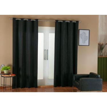 Imagem de Cortina Sala Veludo Suede 2,80x2,80 Blackout Cobre 75% da claridade (P