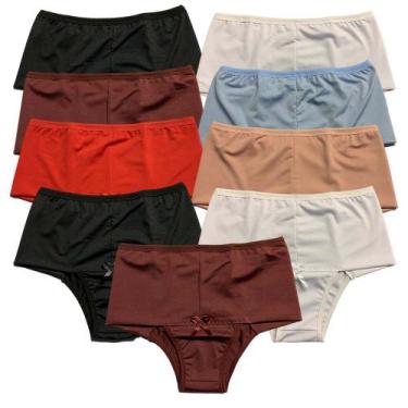 Imagem de Kit 9 Calcinhas Cós Alto Fristyle Em Microfibra Modeladora Lingerie Ad